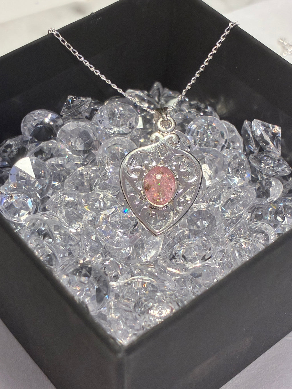 Silver Heart swirl pendant