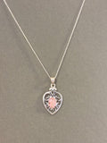 Silver Heart swirl pendant
