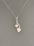 Silver Entwined Hearts With CZ Stones