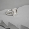 rectangle cz cushion ring
