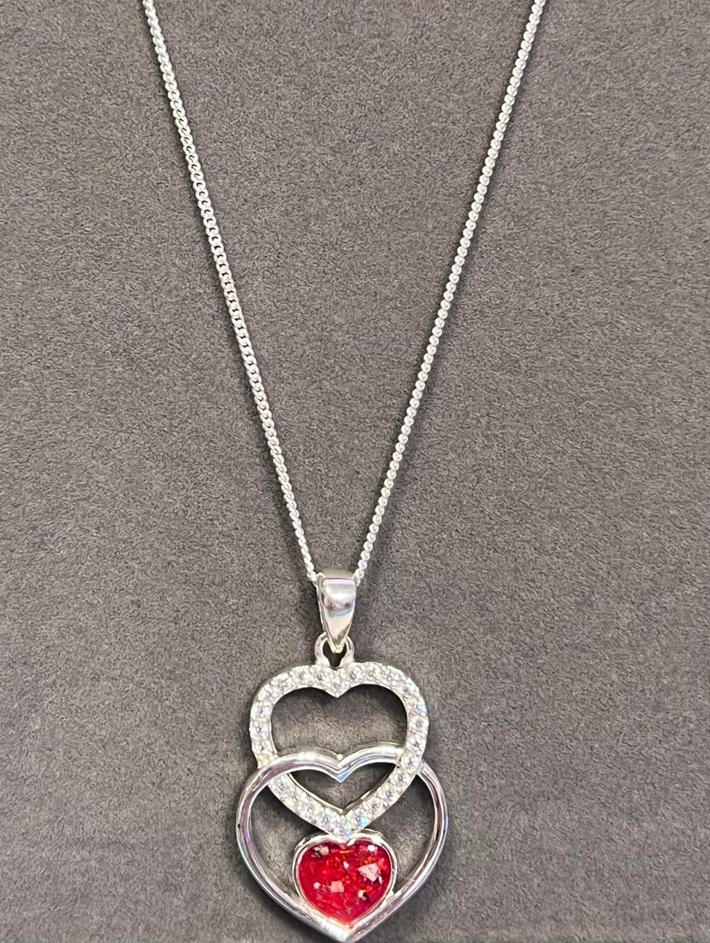 Double heart necklace