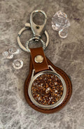 Brown leather style keyring
