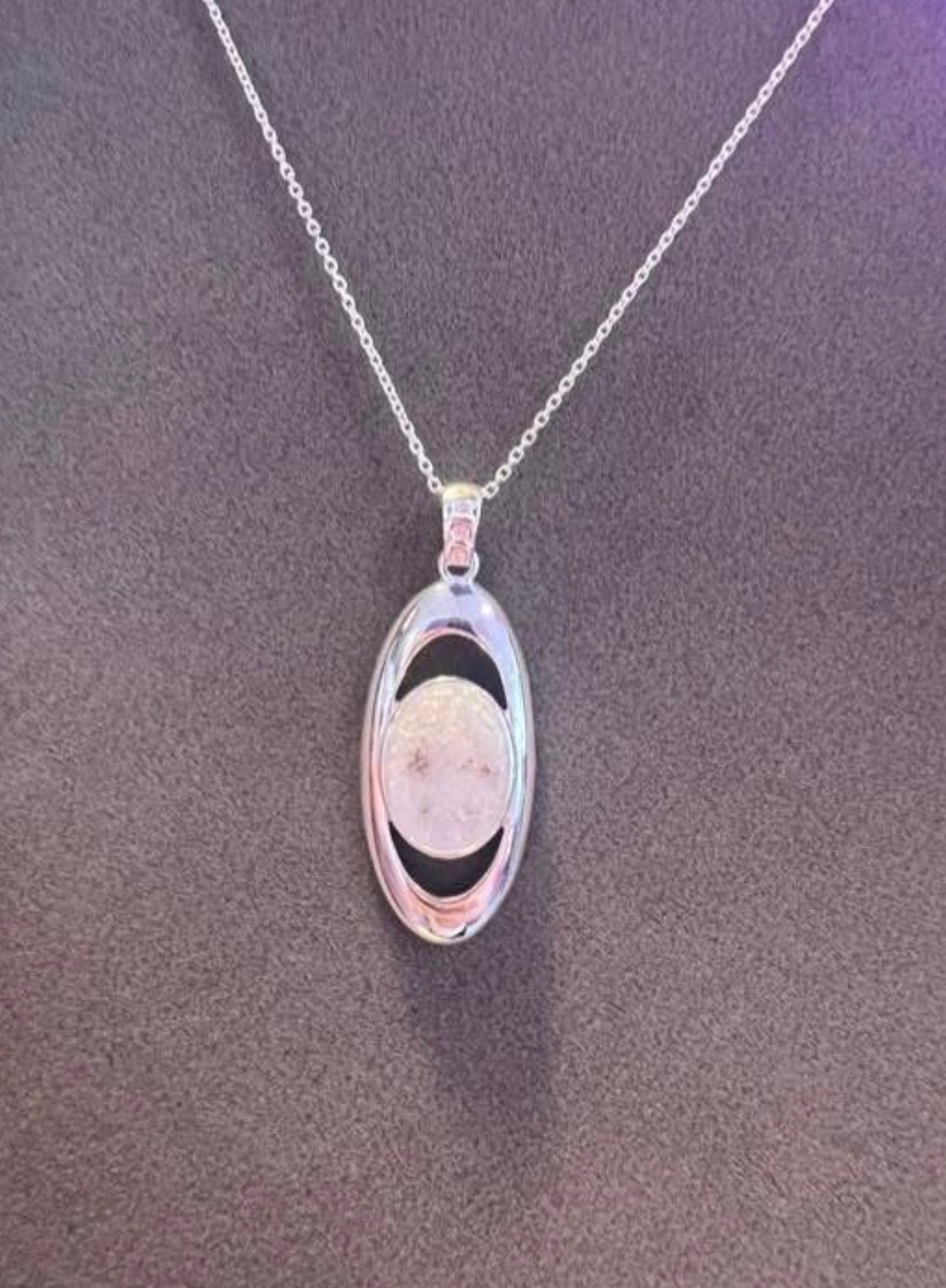 oval halo  necklace