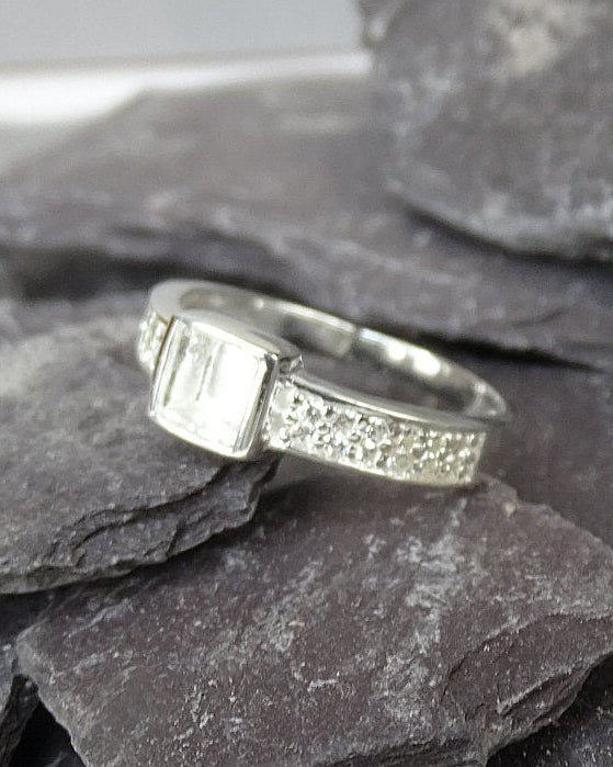 Square Stone CZ Ring