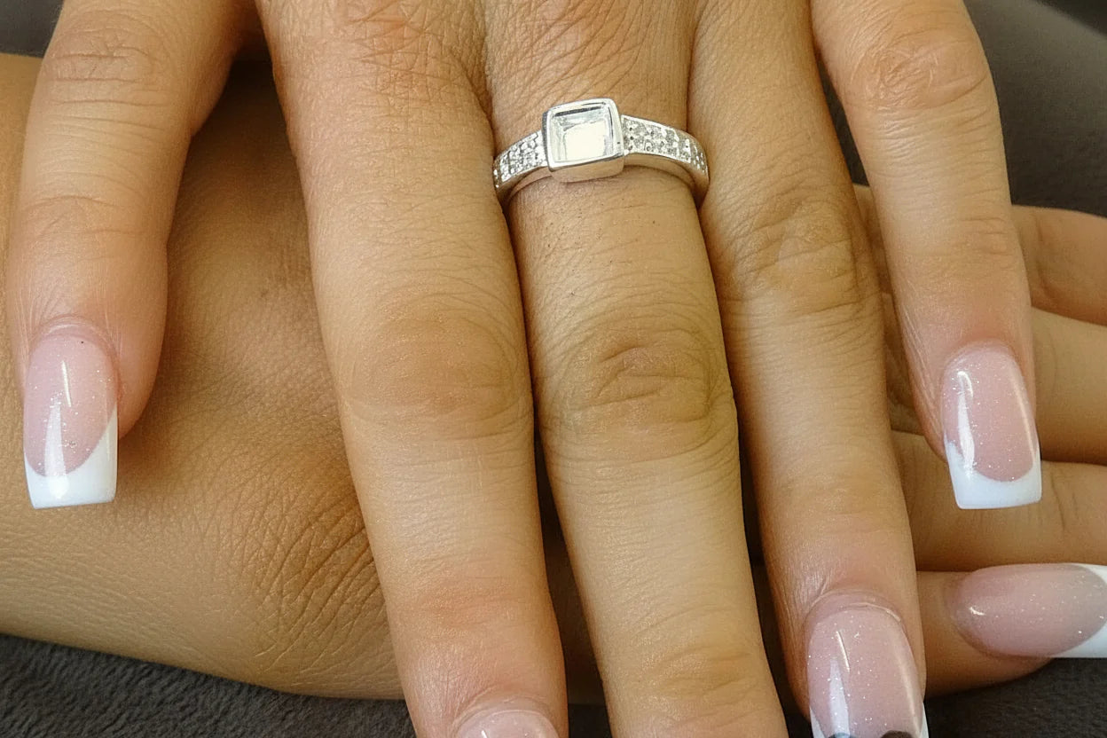 Square Stone CZ Ring
